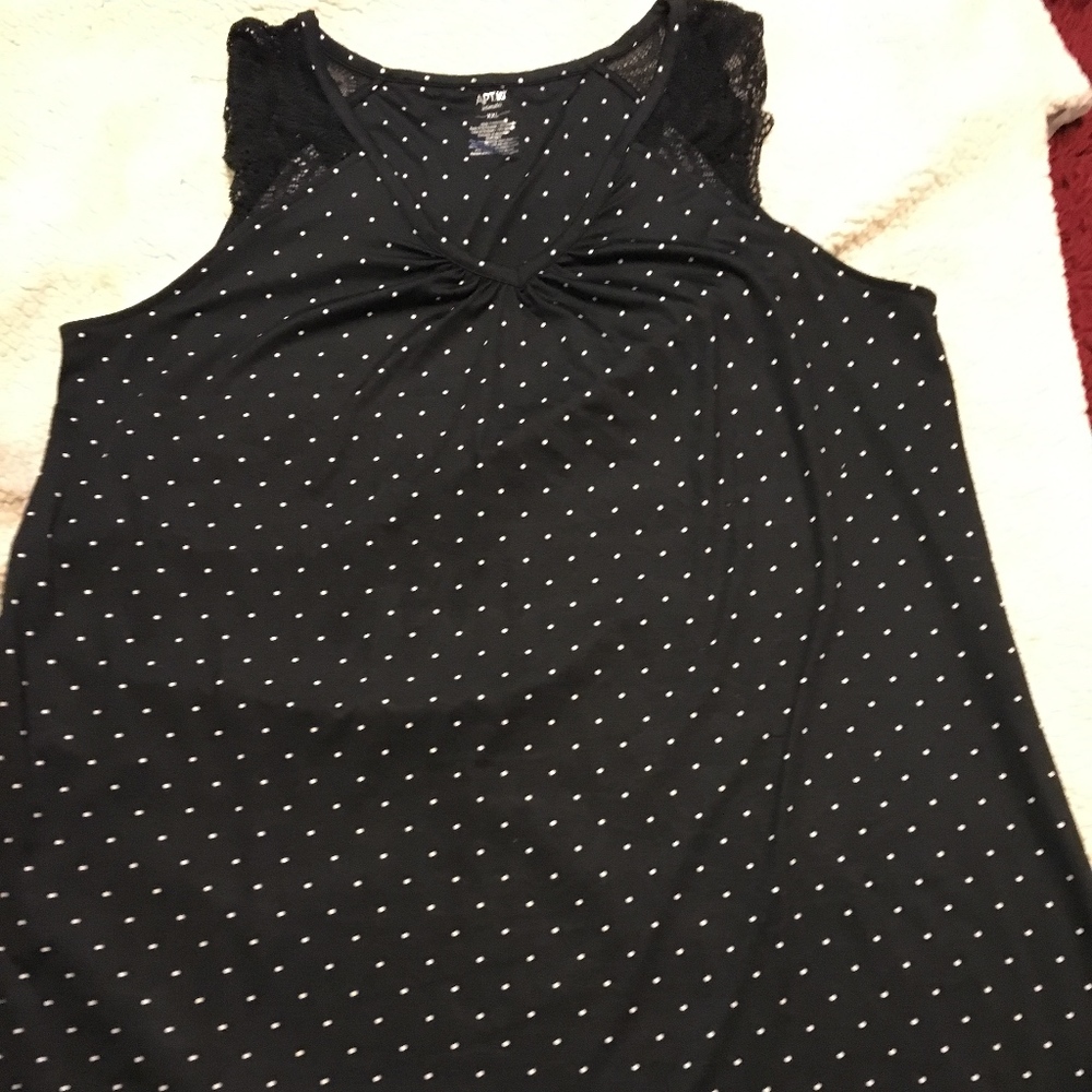 Black Polka Dot tank top